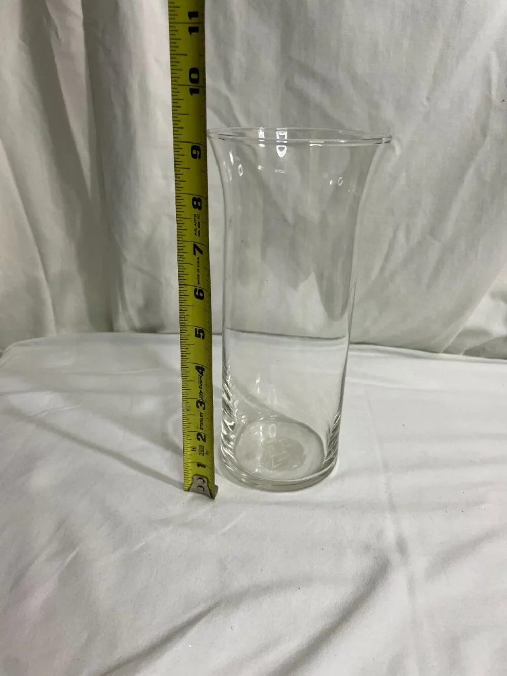 Clear Glass Flared Cylinder Vase 9.25